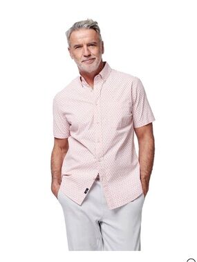 Faherty Men's Rose Fishscale Stretch Playa Short-Sleeve Shirt